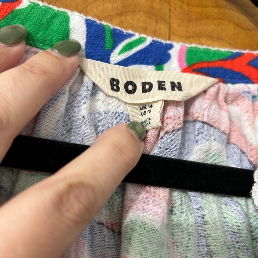 Boden Multicolor Floral Button-Front Blouse - Picture 4 of 5